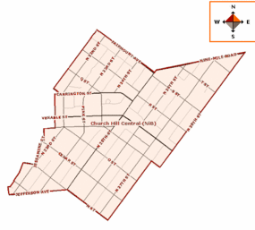 Church Hill Central Neighborhoods in Bloom map