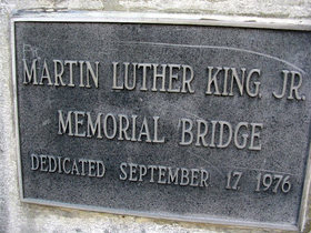 Martin Luther King Jr. Bridge marker