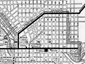Richmond street railway map circa 1900